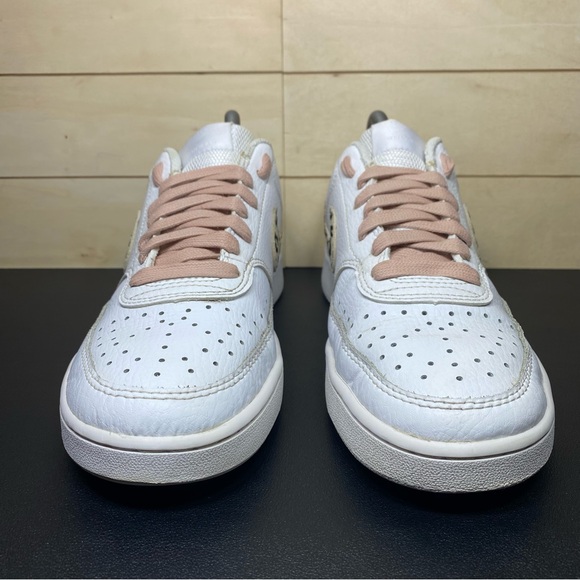 Nike Court Vision Leopard Swoosh Women's Size 7.5 Shoes White Leather DD9665-100 - Picture 5 of 11